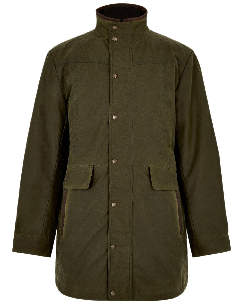 Fennel Coloured Dubarry Mens Chalkhill Wax Jacket on white background 