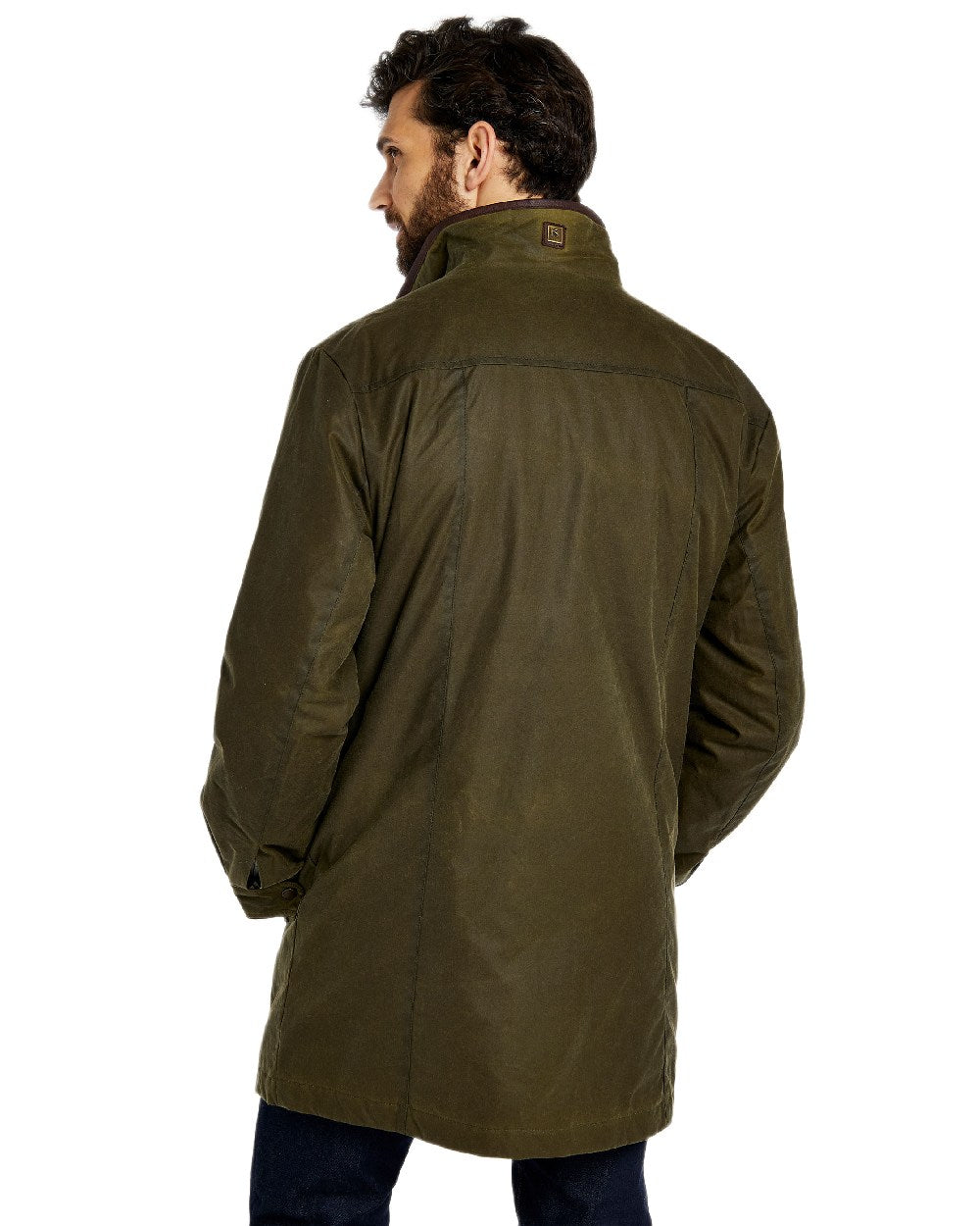 Fennel Coloured Dubarry Mens Chalkhill Wax Jacket on white background 