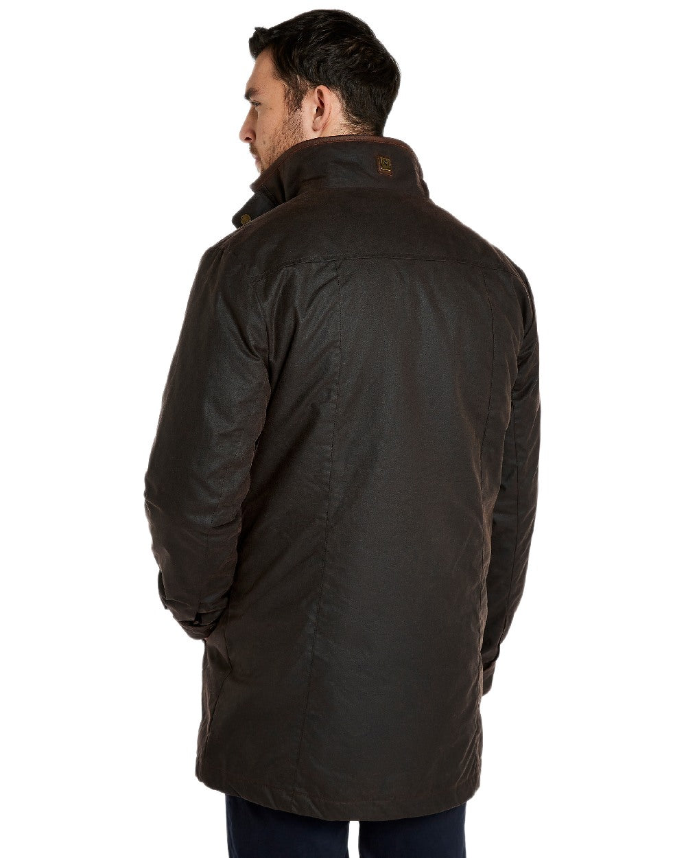 Java Coloured Dubarry Mens Chalkhill Wax Jacket on white background 