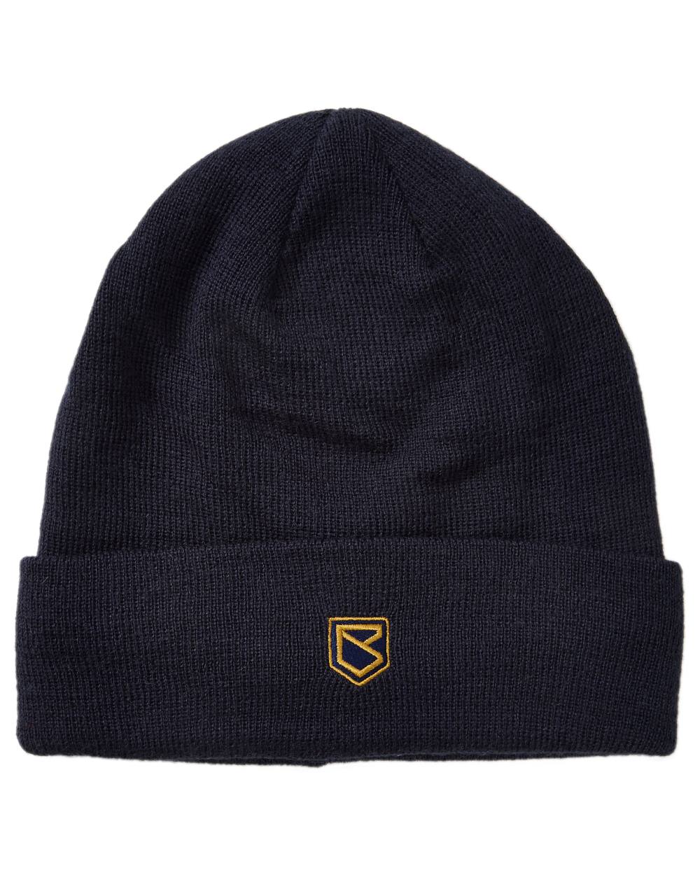 Navy Coloured Dubarry Mens Clonmellon Knitted Beanie on white background 