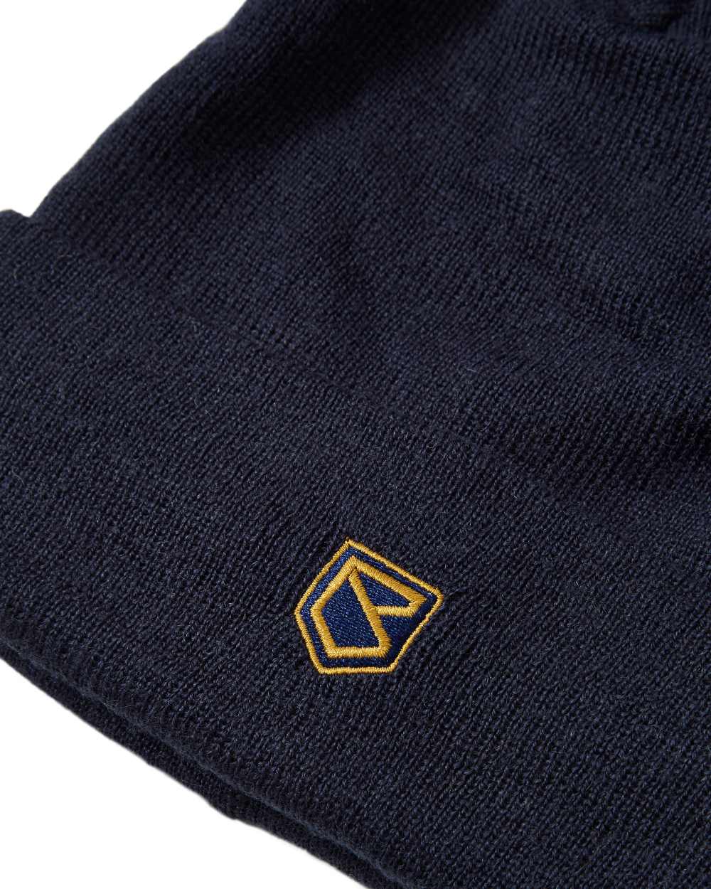 Navy Coloured Dubarry Mens Clonmellon Knitted Beanie on white background 