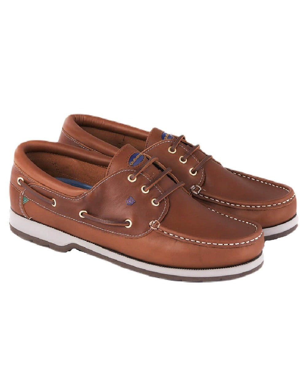 Brown coloured Dubarry Mens Commander Deck Shoes on white background 