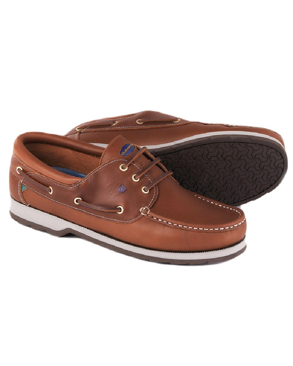 Brown coloured Dubarry Mens Commander Deck Shoes on white background 