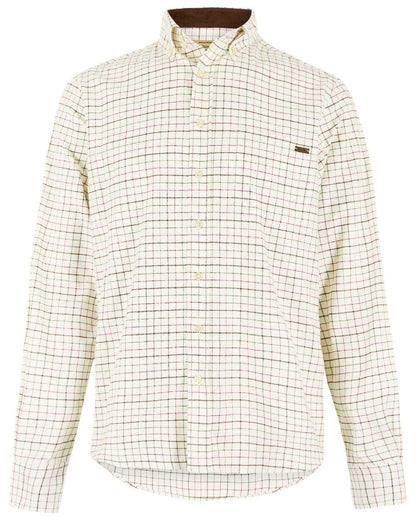 Elk Coloured Dubarry Mens Drumcar Tattersall Check Shirt on white background 
