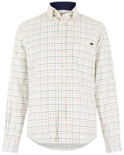Indigo Coloured Dubarry Mens Drumcar Tattersall Check Shirt on white background 