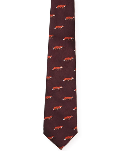 Merlot Coloured Dubarry Mens Kavanagh 100% Silk Woven Tie on white background 