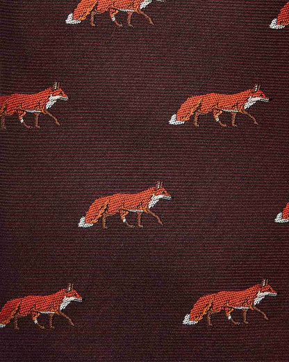 Merlot Coloured Dubarry Mens Kavanagh 100% Silk Woven Tie on white background 
