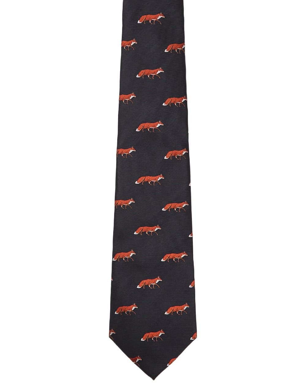 Navy Coloured Dubarry Mens Kavanagh 100% Silk Woven Tie on white background 