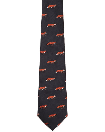 Navy Coloured Dubarry Mens Kavanagh 100% Silk Woven Tie on white background 