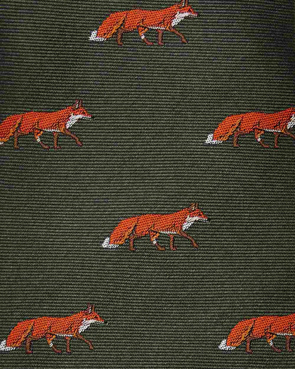 Olive Coloured Dubarry Mens Kavanagh 100% Silk Woven Tie on white background 