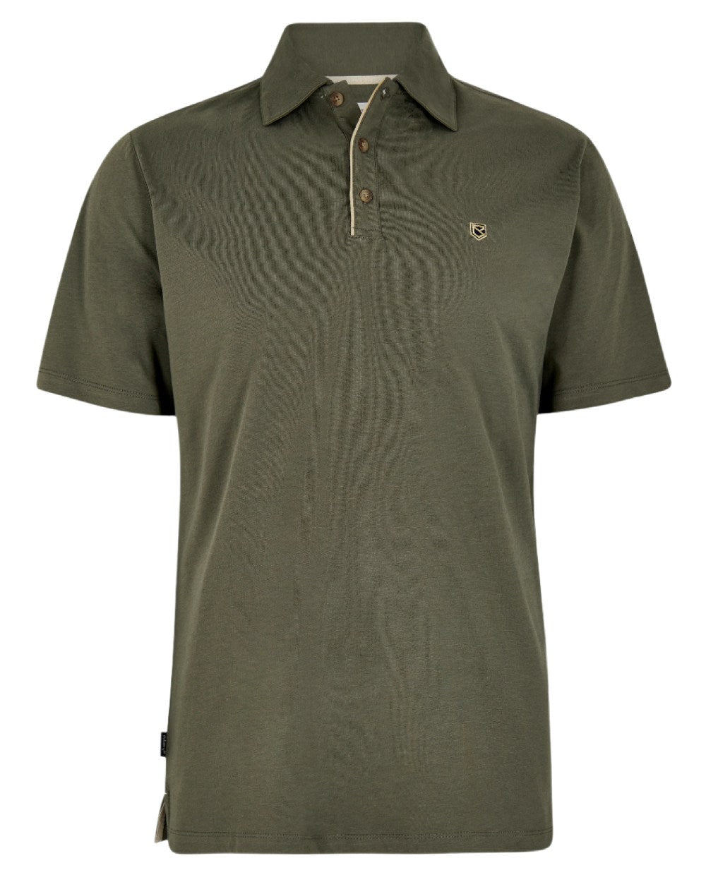 Kelp coloured Dubarry Mens Kilmurray Three Button Polo Shirt on white background 