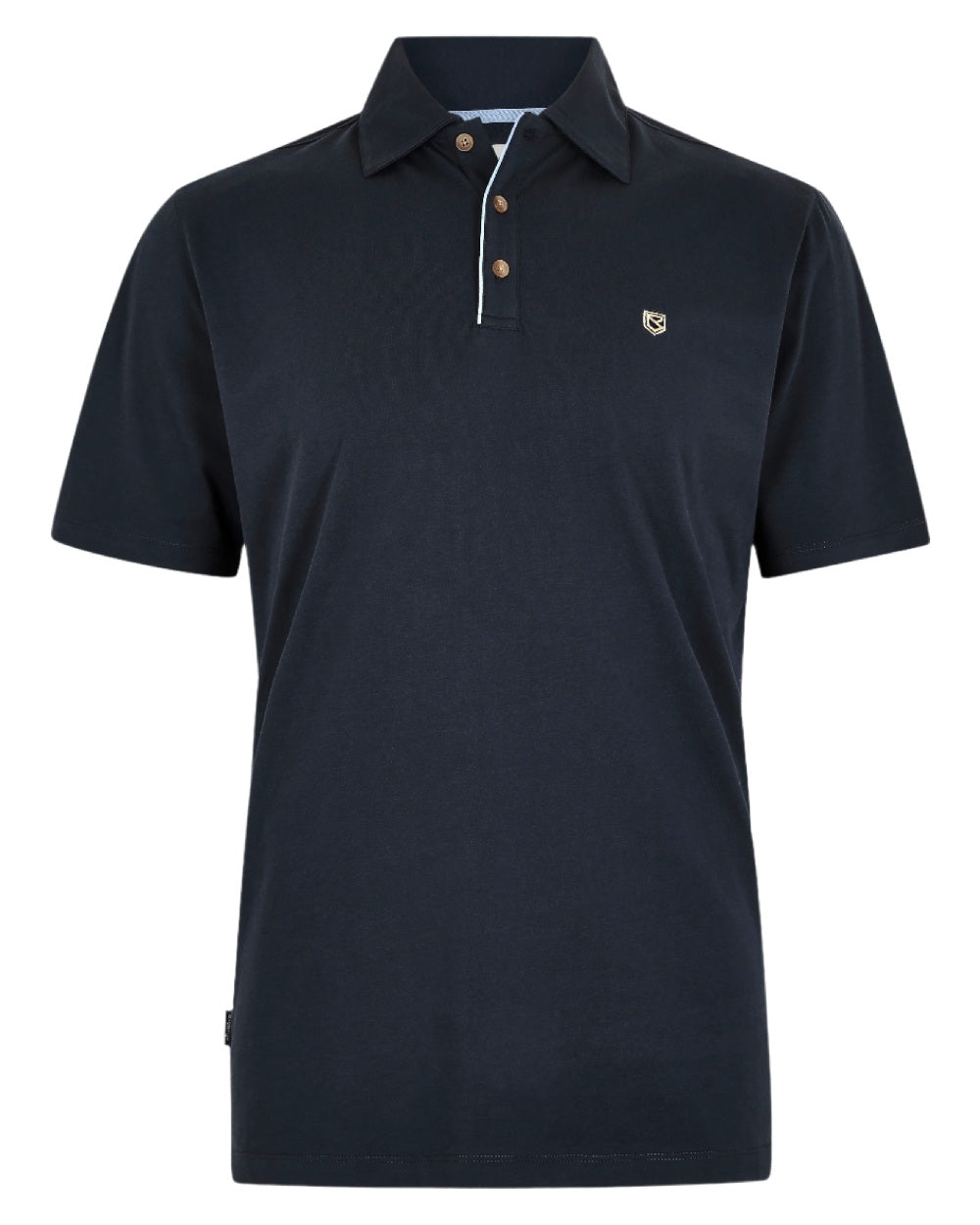 Navy coloured Dubarry Mens Kilmurray Three Button Polo Shirt on white background 