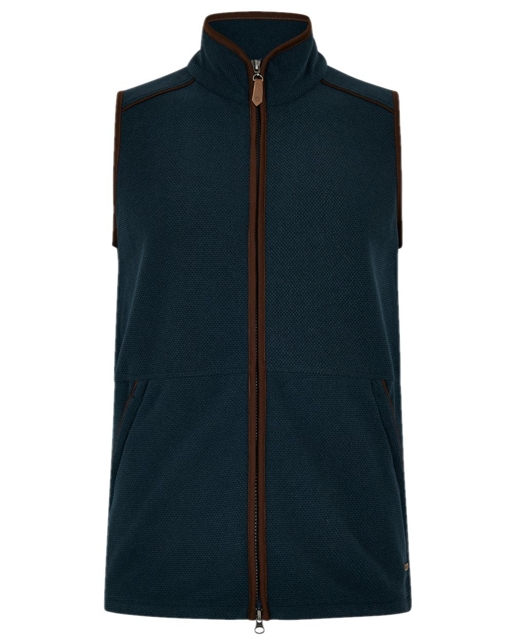 Navy Coloured Dubarry Mens Lifford Fleece Gilet on white background 