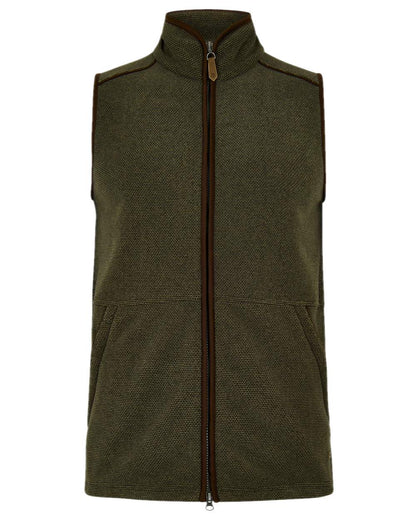 Olive Coloured Dubarry Mens Lifford Fleece Gilet on white background 