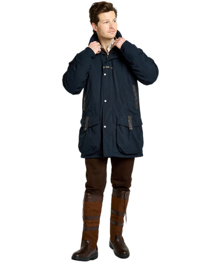 Navy Coloured Dubarry Mens Longacre Waterproof Jacket on white background 