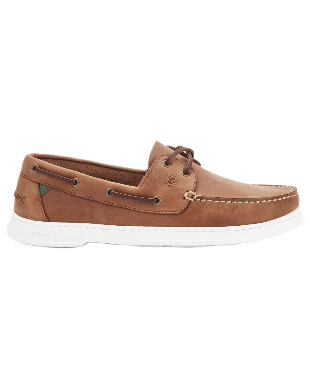 Chestnut coloured Dubarry Mens Oceania Two Eye-Tie Moccasin Shoes on white background 