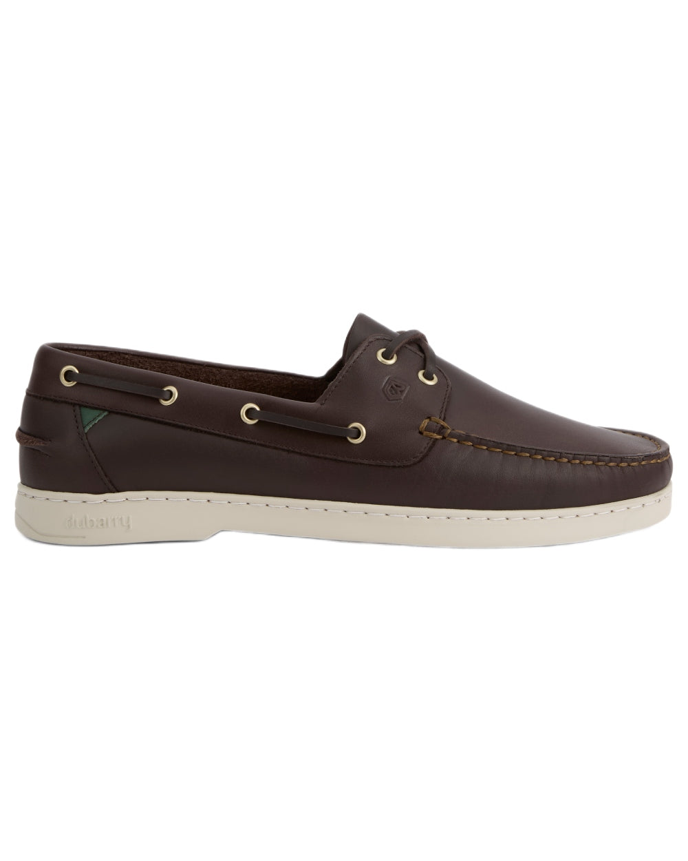 Mocha coloured Dubarry Mens Oceania Two Eye-Tie Moccasin Shoes on white background 