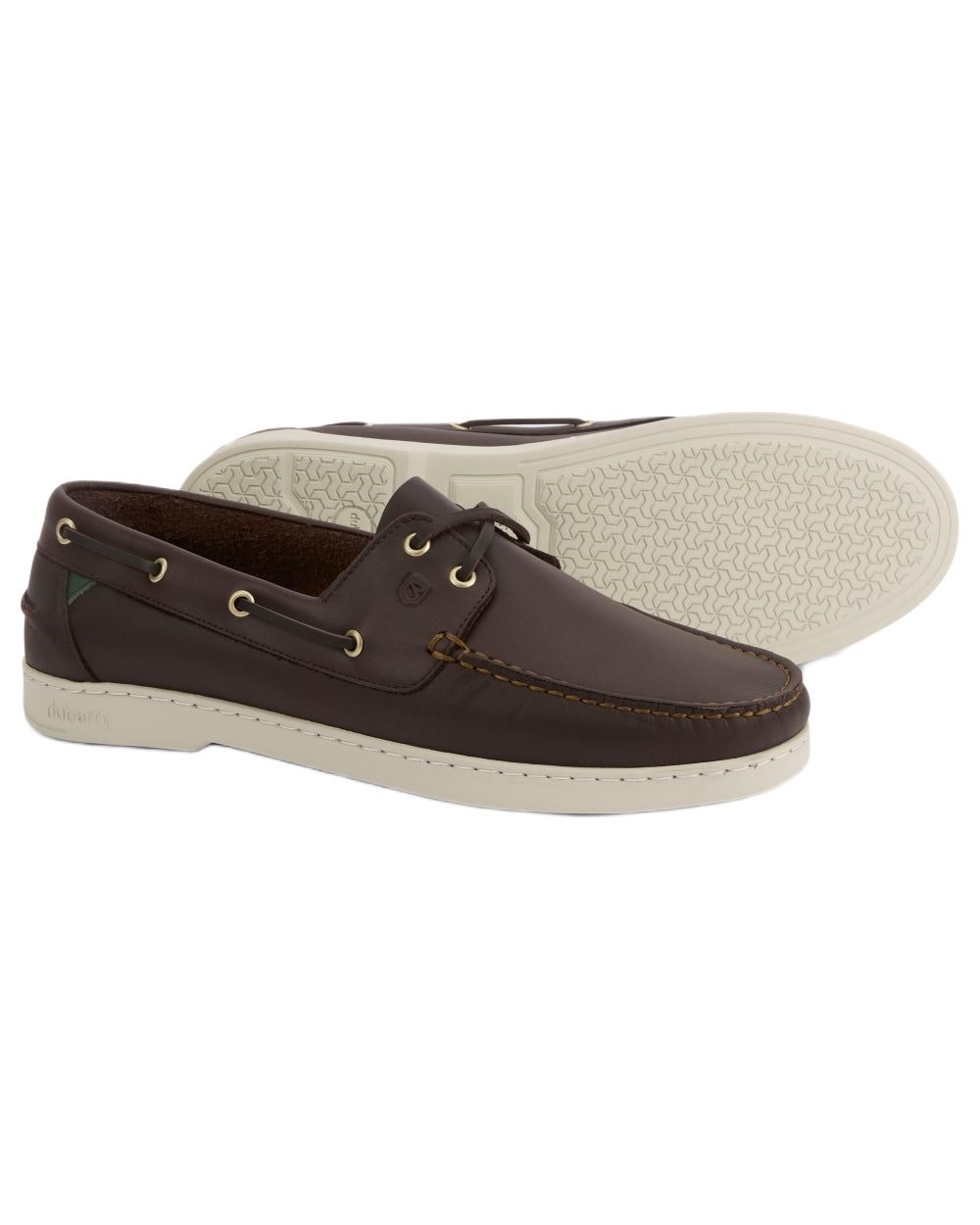 Mocha coloured Dubarry Mens Oceania Two Eye-Tie Moccasin Shoes on white background 