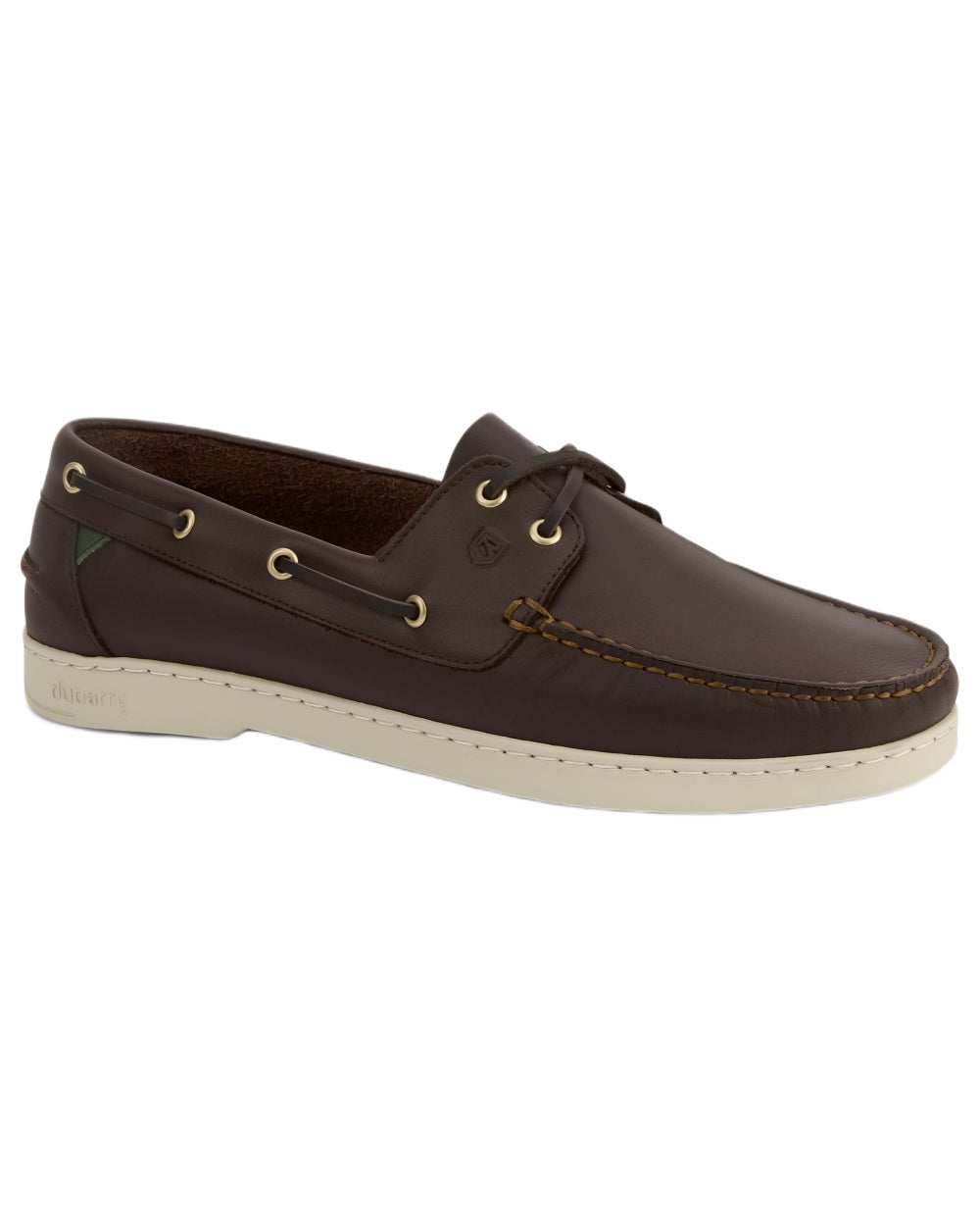Mocha coloured Dubarry Mens Oceania Two Eye-Tie Moccasin Shoes on white background 