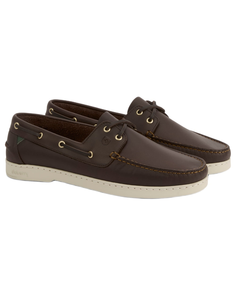 Mocha coloured Dubarry Mens Oceania Two Eye-Tie Moccasin Shoes on white background 