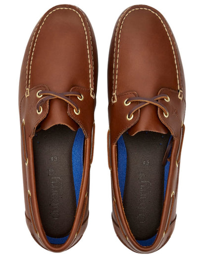 Brown coloured Dubarry Mens Oceania Two Eye-Tie Moccasin Shoes on white background 