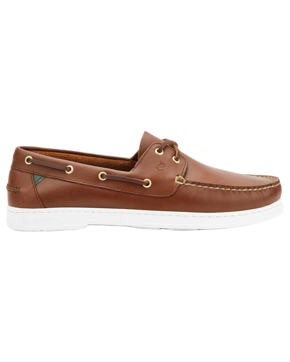 Brown coloured Dubarry Mens Oceania Two Eye-Tie Moccasin Shoes on white background 