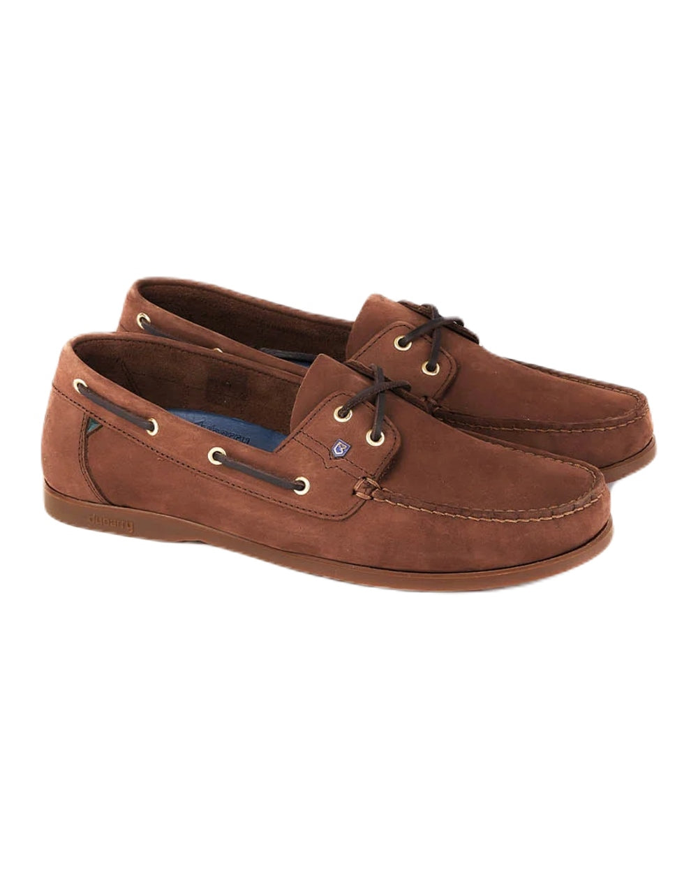 Cafe coloured Dubarry Mens Port Deck Shoes on white background 