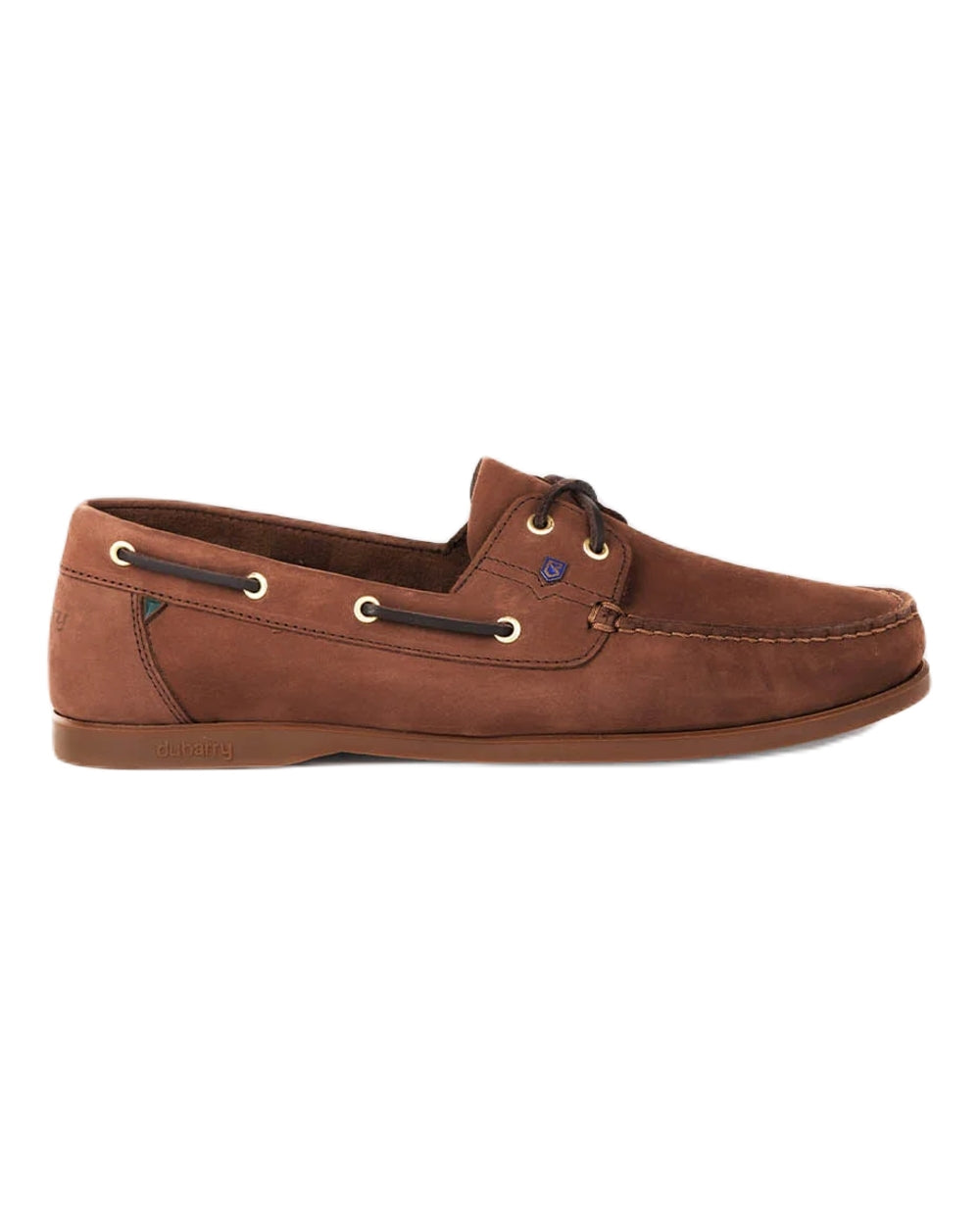 Cafe coloured Dubarry Mens Port Deck Shoes on white background 