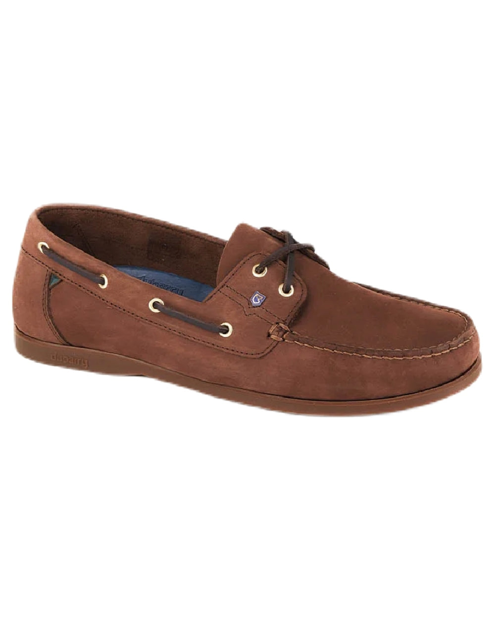 Cafe coloured Dubarry Mens Port Deck Shoes on white background 