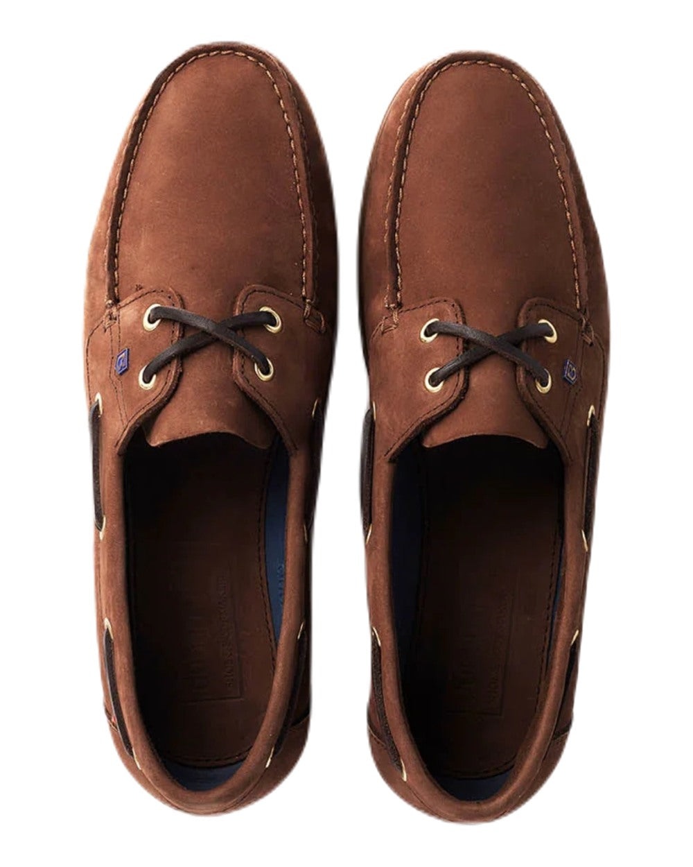 Cafe coloured Dubarry Mens Port Deck Shoes on white background 