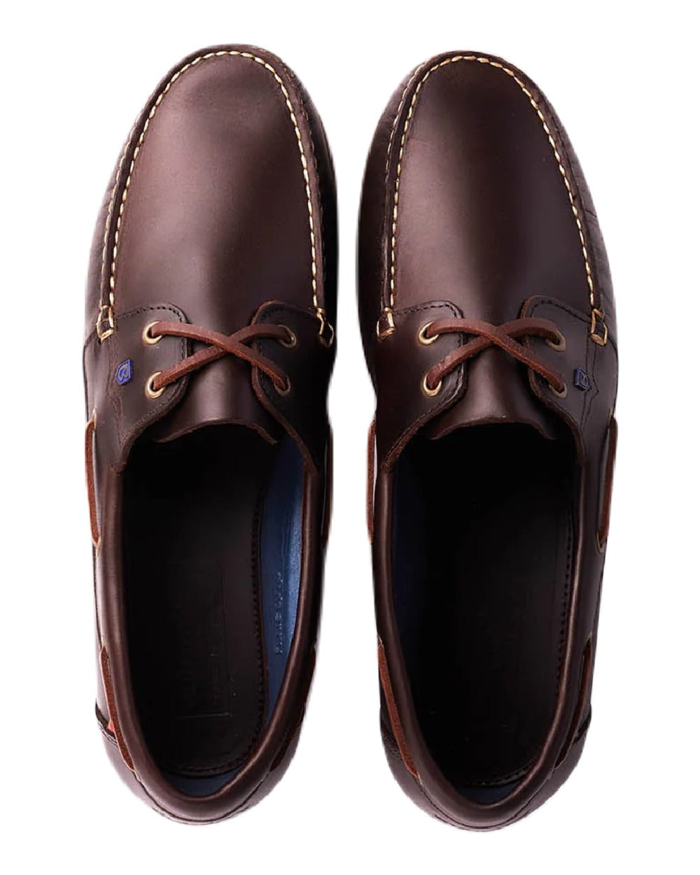 Old Rum coloured Dubarry Mens Port Deck Shoes on white background 