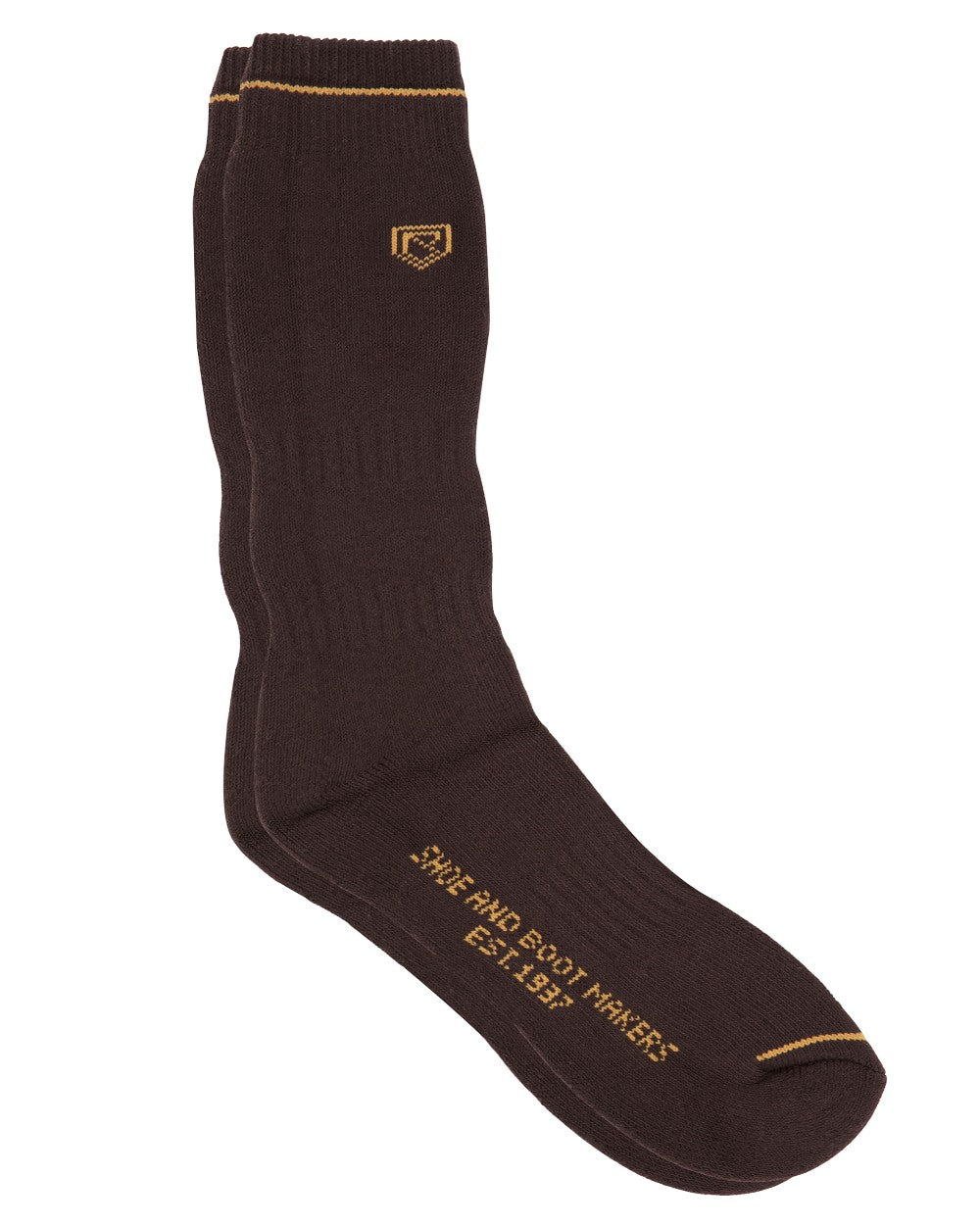 Brown coloured Dubarry Mens Short Boot Socks on white background 