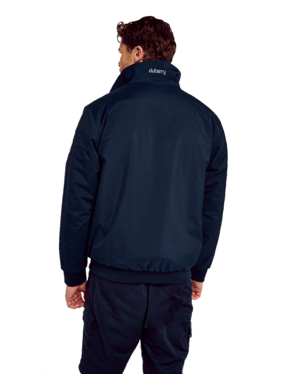 Navy coloured Dubarry Mens Starboard Waterproof Blouson Jacket on white background 