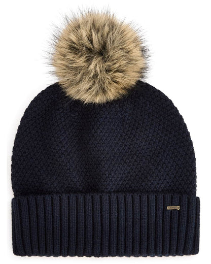 Navy coloured Dubarry Newbawn Hat And Scarf Gift Set on white background 