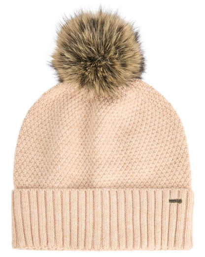 Oat coloured Dubarry Newbawn Hat And Scarf Gift Set on white background 