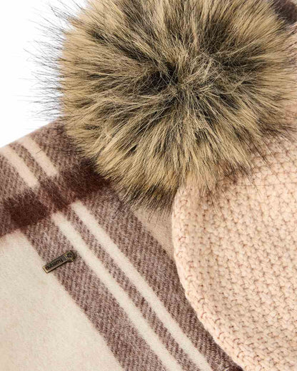 Oat coloured Dubarry Newbawn Hat And Scarf Gift Set on white background 
