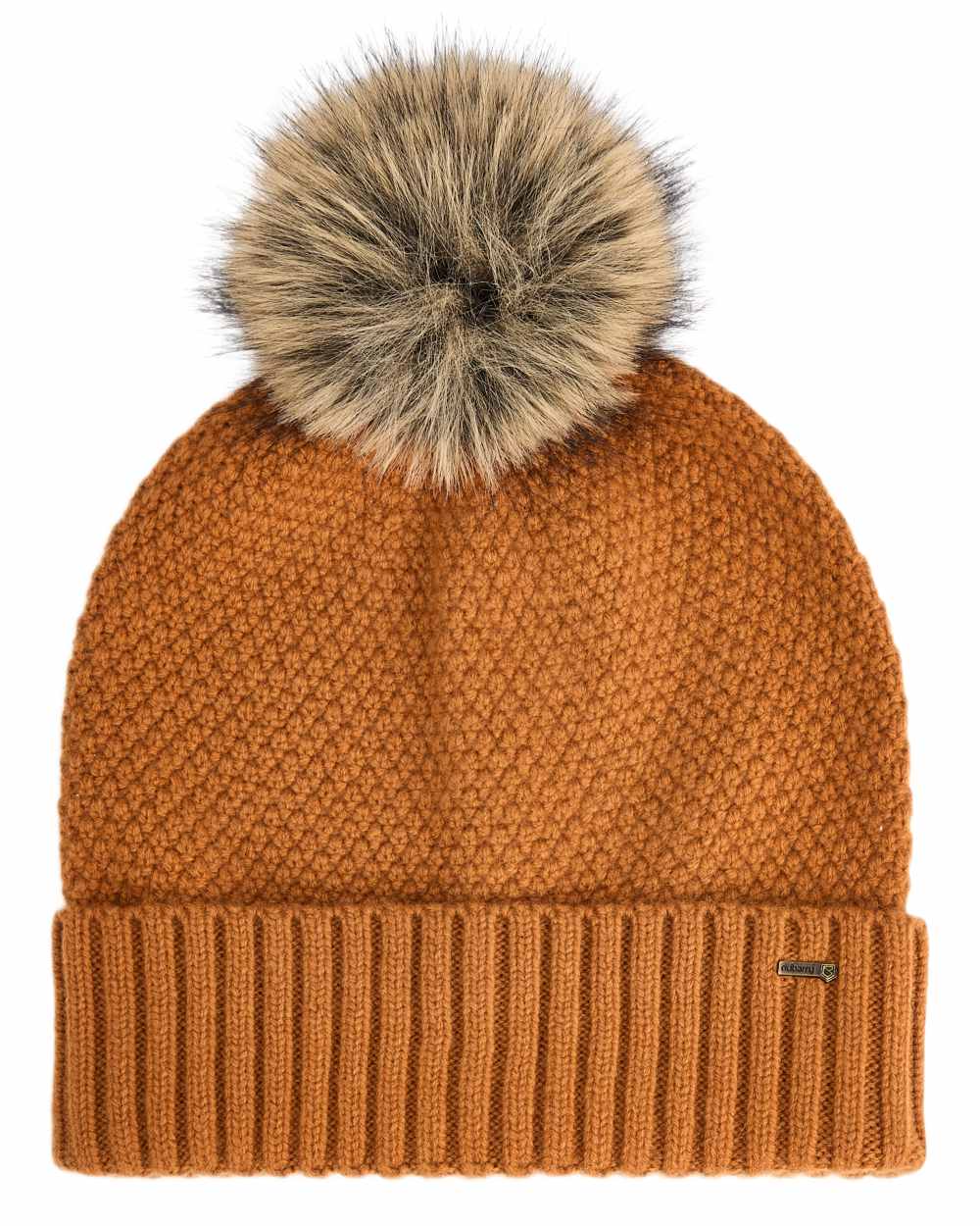 Ochre coloured Dubarry Newbawn Hat And Scarf Gift Set on white background 