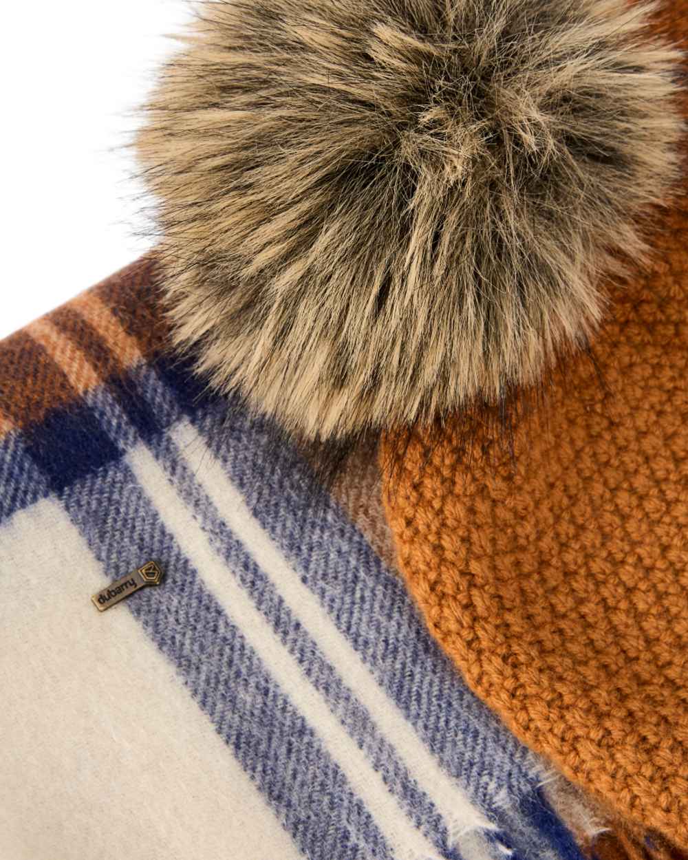 Ochre coloured Dubarry Newbawn Hat And Scarf Gift Set on white background 
