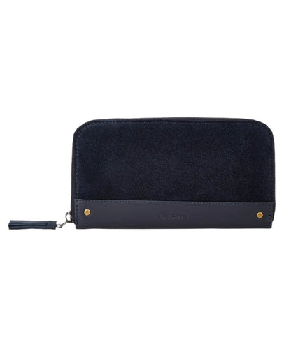 French Navy coloured Dubarry Northbrook Suede Purse on white background 