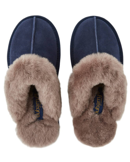 French Navy Coloured Dubarry Rockmill Slip On Slippers On A White Background 