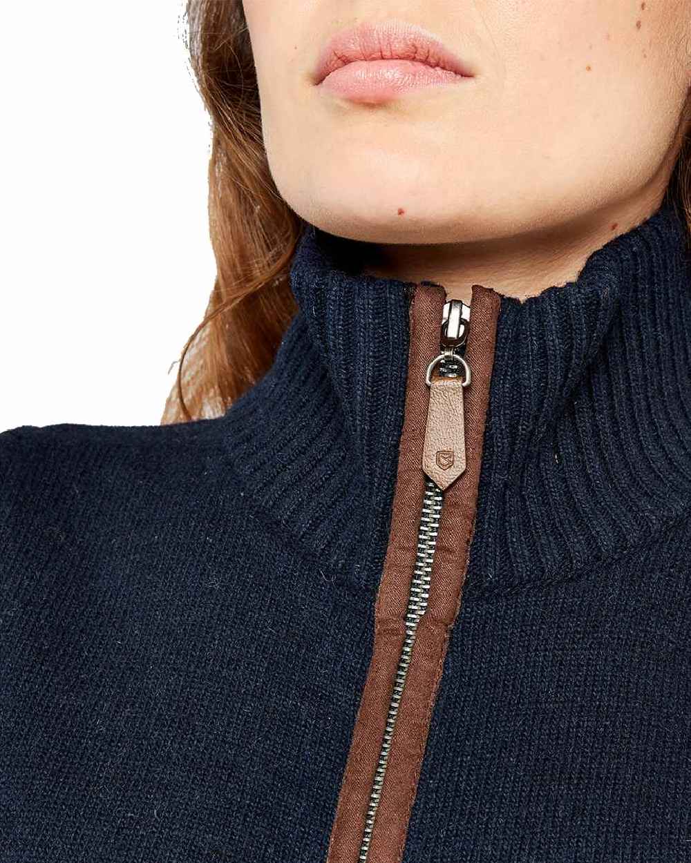 Navy Coloured Dubarry Sheedy Knit Bodywarmer on white background 