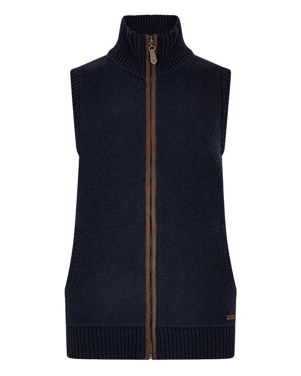 Navy Coloured Dubarry Sheedy Knit Bodywarmer on white background 