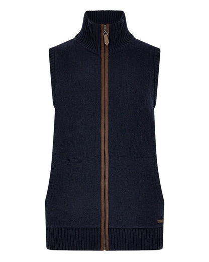Navy Coloured Dubarry Sheedy Knit Bodywarmer on white background 