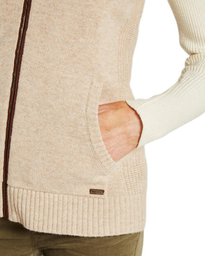 Oat Coloured Dubarry Sheedy Knit Bodywarmer on white background 