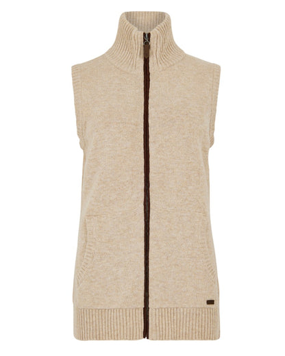 Oat Coloured Dubarry Sheedy Knit Bodywarmer on white background 