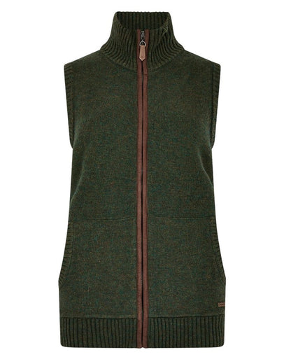 Olive Coloured Dubarry Sheedy Knit Bodywarmer on white background 