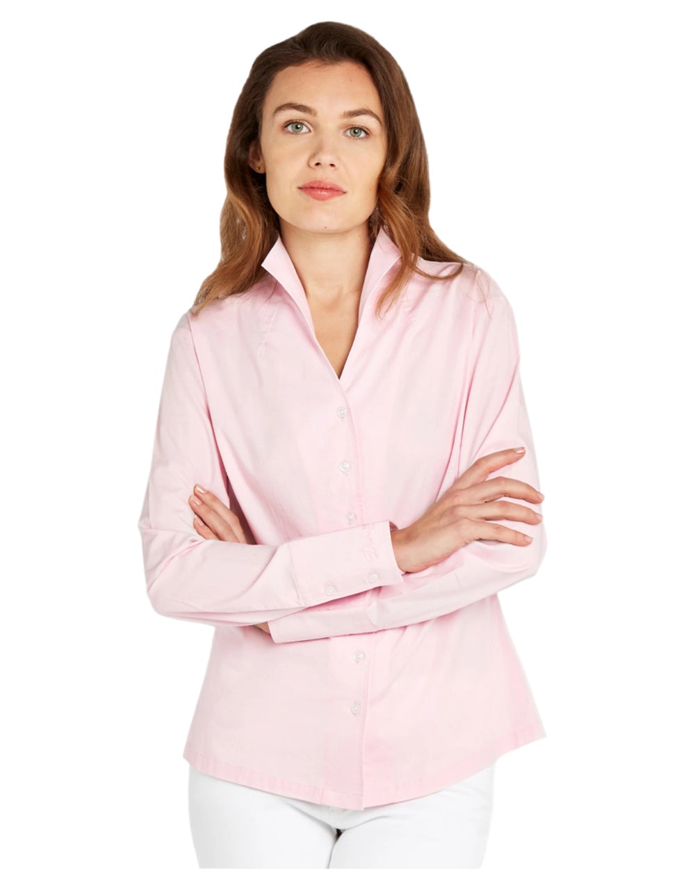 Pale Pink coloured Dubarry Snowdrop Shirt on white background 