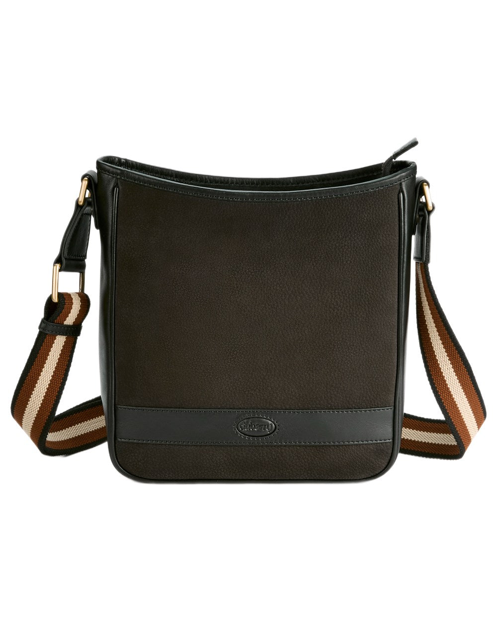 Black coloured Dubarry Tullyfern Suede And Leather Handbag on white background 