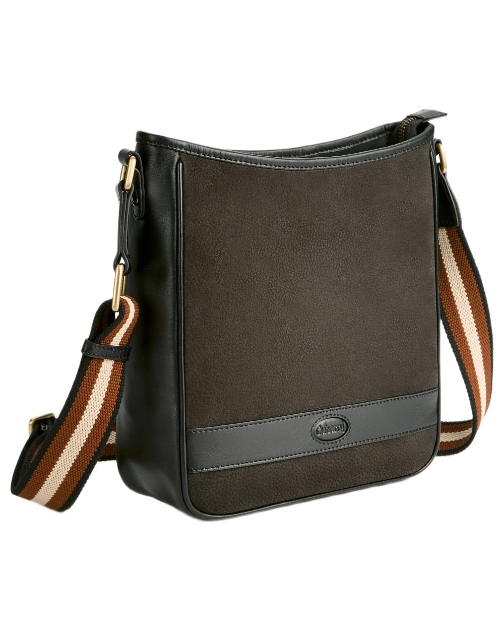 Black coloured Dubarry Tullyfern Suede And Leather Handbag on white background 