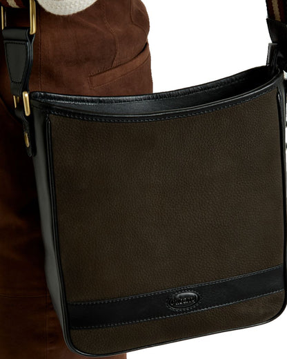 Black coloured Dubarry Tullyfern Suede And Leather Handbag on white background 